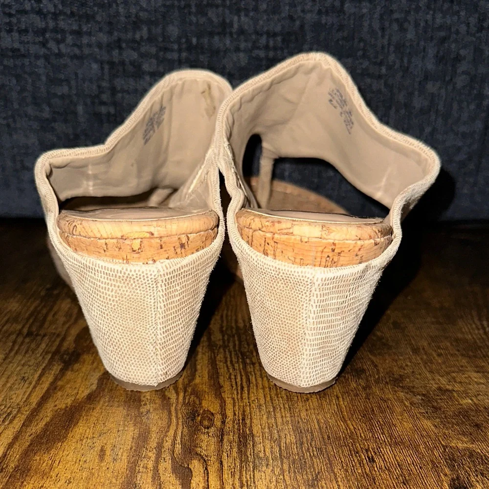 Donald J Pliner - Gilles - Tan - Suede Cork Wedge Sandals - Size 12M